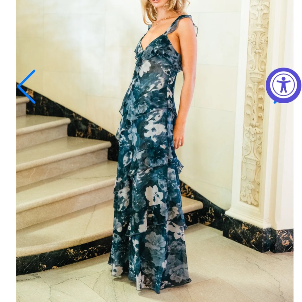 Floral Blue Dress - Picture 4 of 5